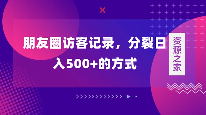 朋友圈访客记录，分裂日入500+，变现加分裂