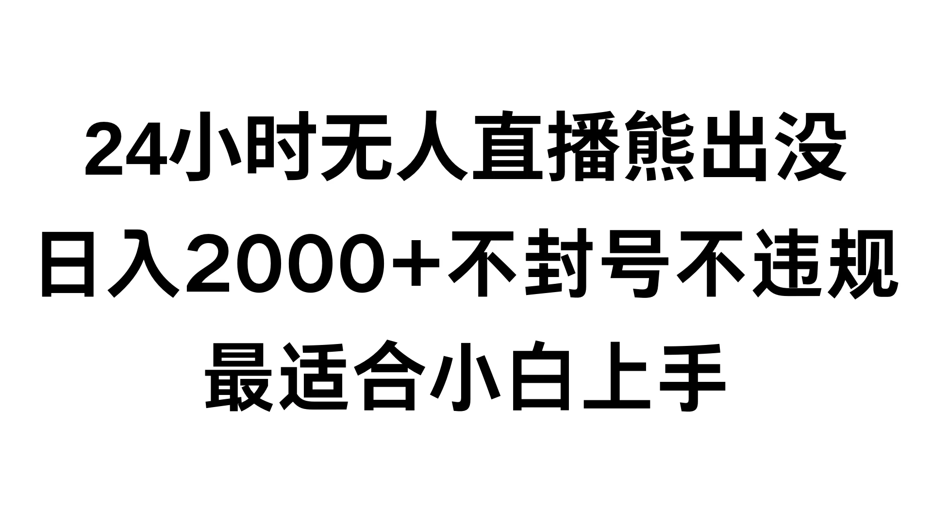 快手24小时无人直播熊出没，不封直播间，不违规，日入2000+，最适合小白上手，保姆式教学-品小先项目发源地-品小先-项目发源地