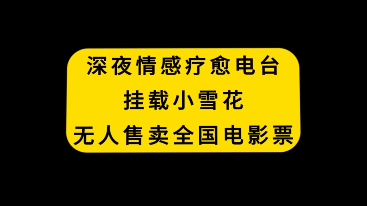 深夜情感疗愈电台，挂载小雪花，无人售卖全国电影票-品小先项目发源地-品小先-项目发源地